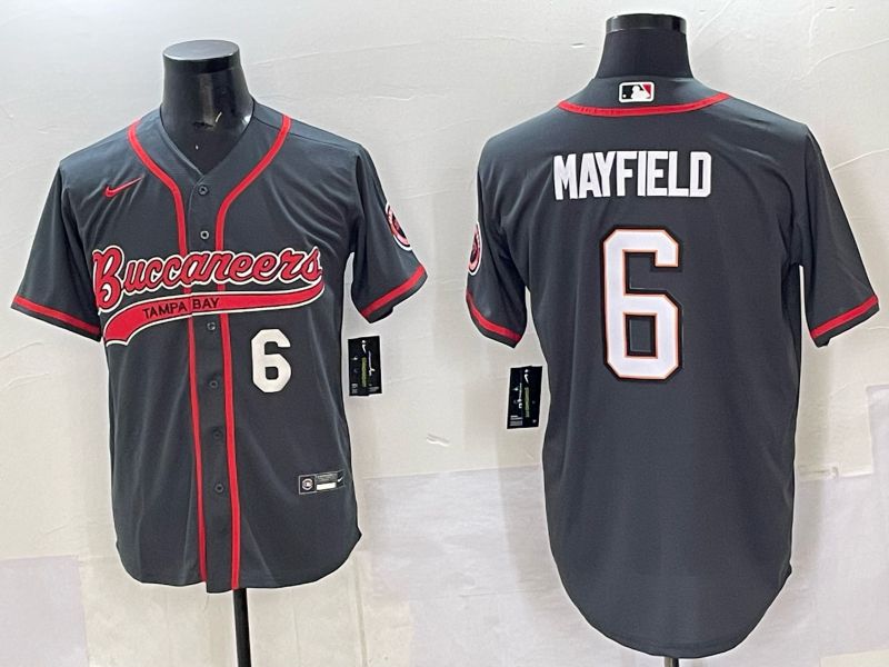 Men 2025 Tampa Bay Buccaneers 6 Mayfield Grey Joint Name Nike Limited NFL Jersey style 04